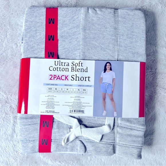 NWT! Women’s 32 Degrees two pack ultra soft cotton blend shorts - Picture 2 of 5